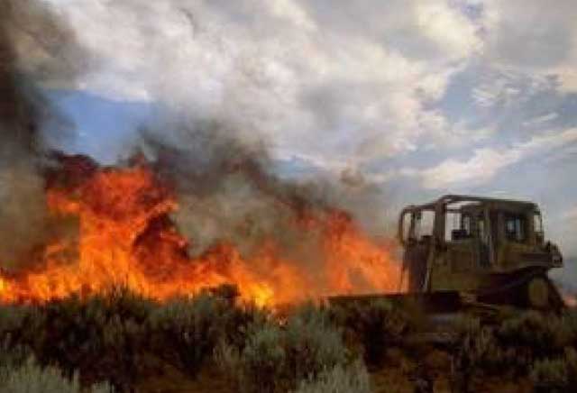 A lot of ranchers already own dozers and volunteer their time to dig fire line for the BLM or IDL.