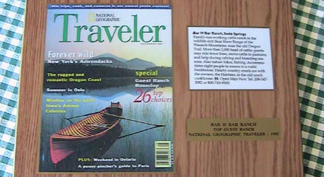 National Geographic Traveler included the Bar H Bar Ranch as one of the top guest ranches in the 1990s, great advertising that helped fill their bunkhouse for years to come