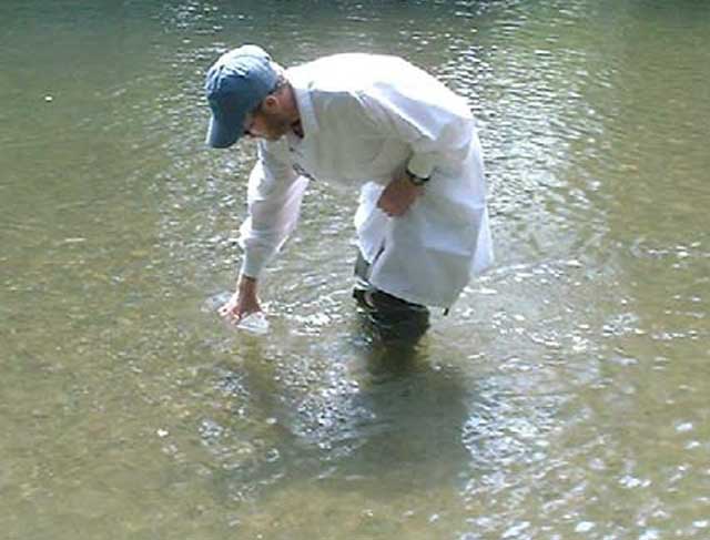 The BLM tests water quality in streams to check on the impacts of livestock grazing. 