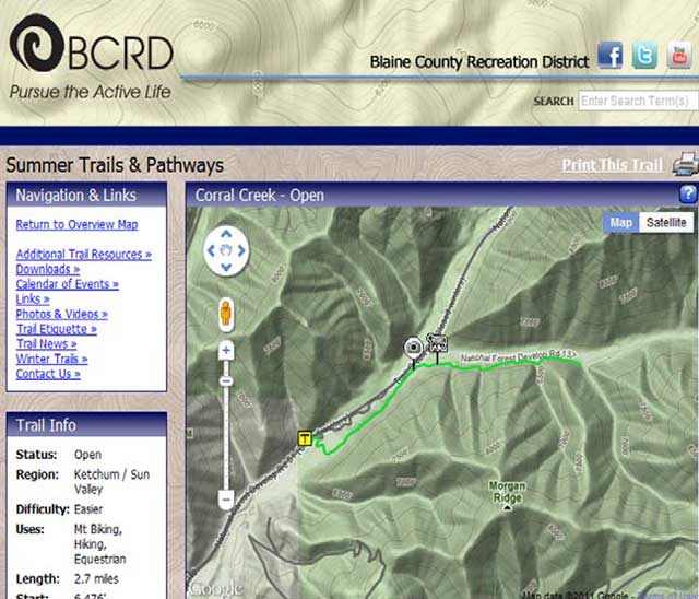 The Blaine County Recreation District has a new trails web site that includes information about where recreationists may encounter sheep and guard dogs in various trail locations during the summer. See http://trails. bcrd.org 