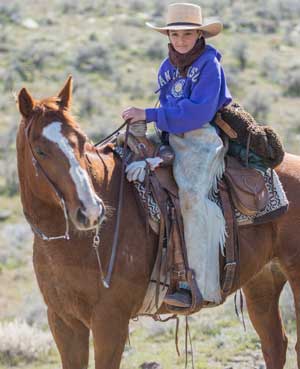The Jaca’s grandkids participated in the cattle drive. This is Josune Jaca on a horse named Joe. 